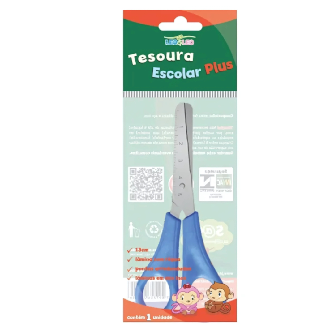 Tesoura Escolar Inox Leo E Leo