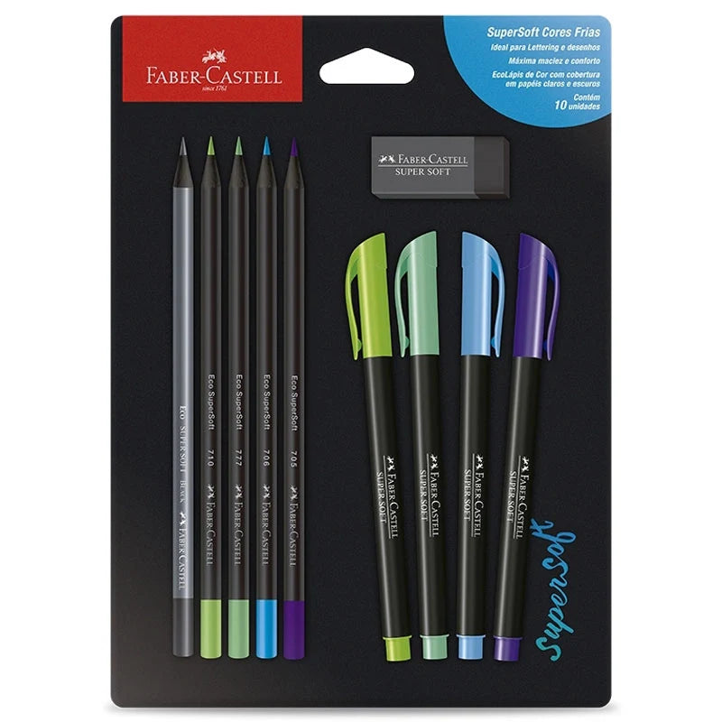 Kit SuperSoft Cores Frias Faber-Castell com 10 Itens