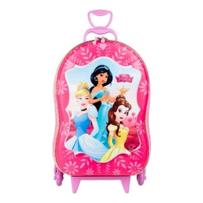 Mochila Escolar Infantil de Carrinho 3D Princesas Rosa – Diplomata